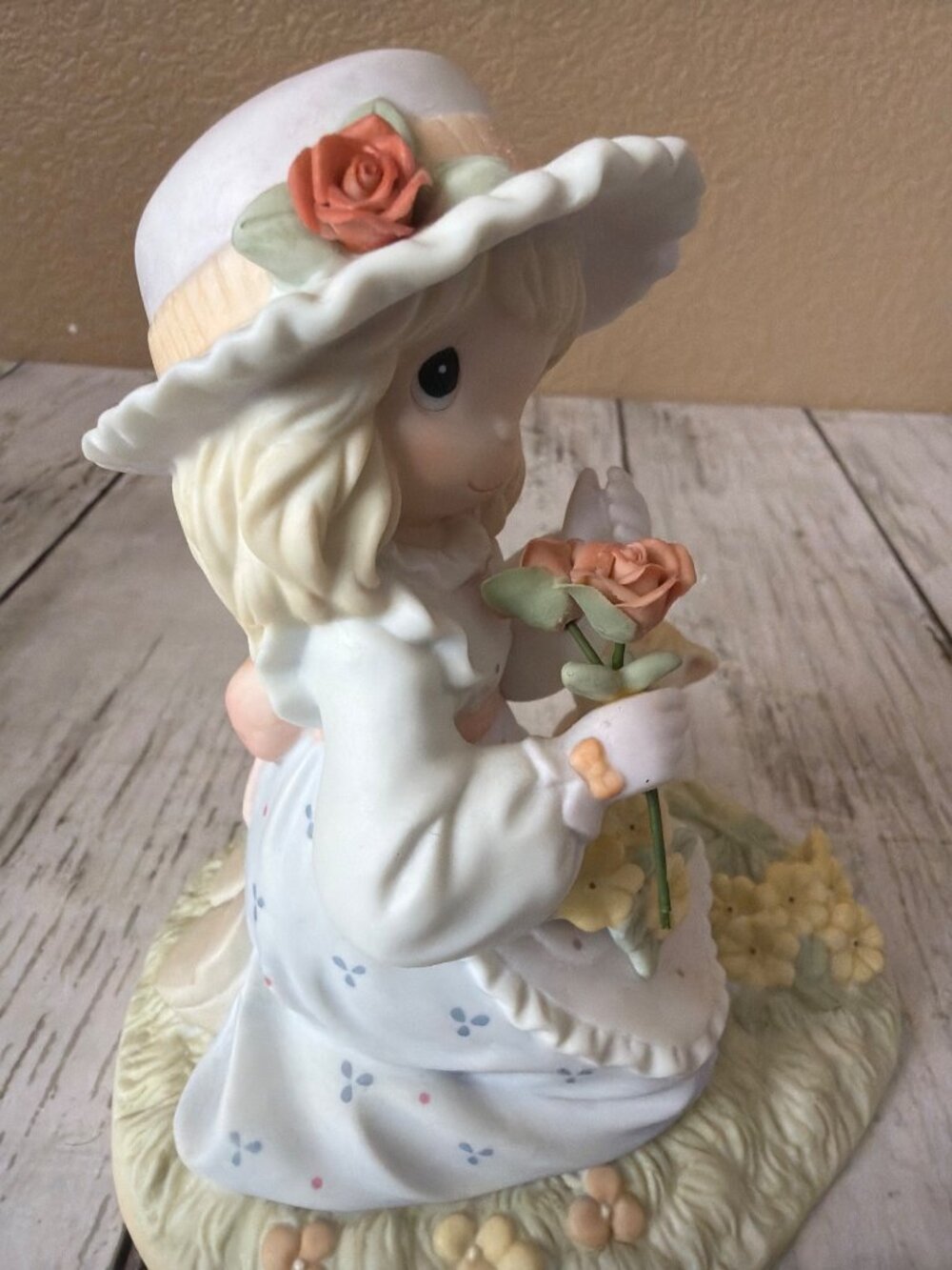 Precious Moments #103176 Rose in My Bouquet 2002 Ltd Ed 1831/7500 Girl Cat - Picture 10 of 14